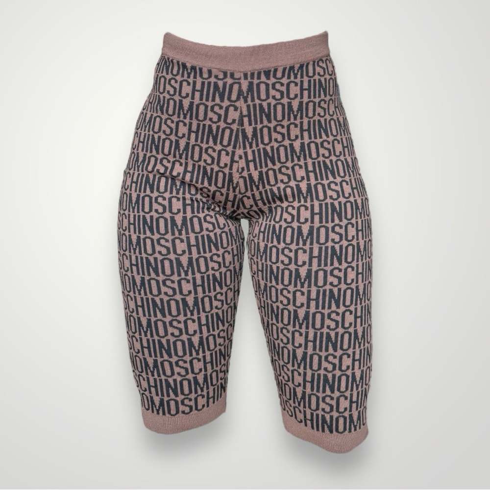 Moschino Couture Monogram Logo Brown Biker Shorts 🐻